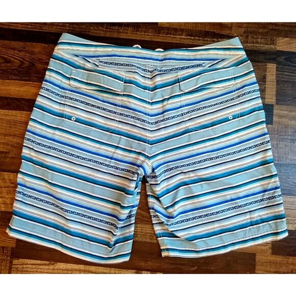 Pendleton Surf Mens Board Shorts Swimwear Size 38 Striped Dark Light Blue - Picture 4 of 4